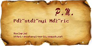 Pöstényi Móric névjegykártya